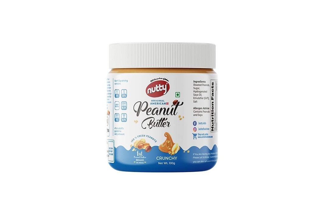 Nutty Peanut Butter Crunchy    Plastic Jar  100 grams